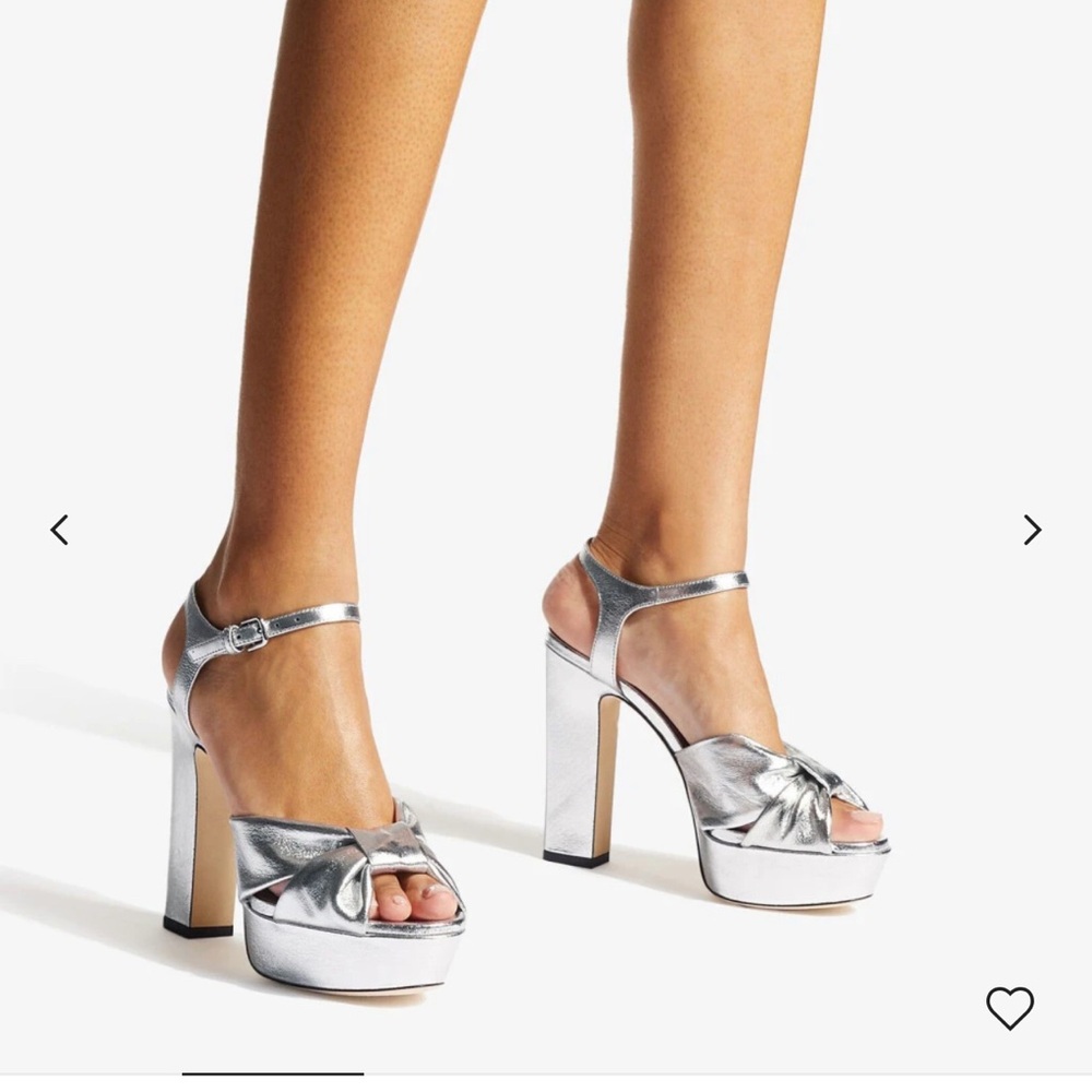 Jimmy Choo Silver Platform Shoes - Heloise
